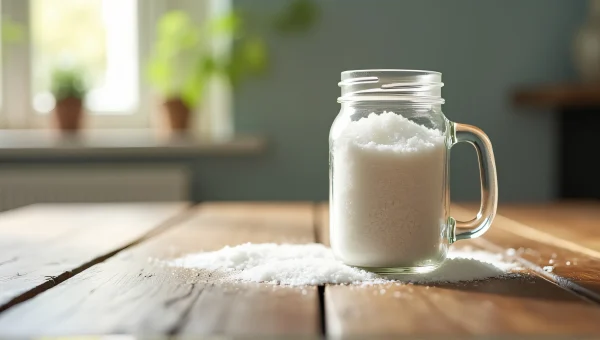 Mason Jar Coarse Salt Close-Up Natural Light