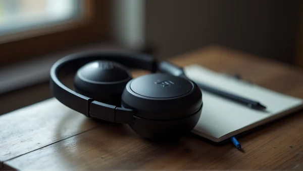 Matte Black Over-Ear Headset On Wooden Table