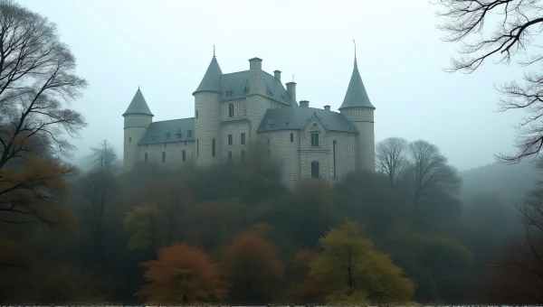 Medieval Castle Surrounded By Dense Trees