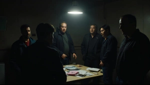 Men Gathering in Urban Room for Discussion
