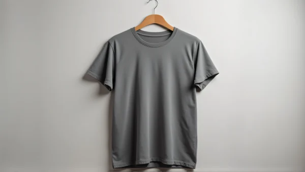 Men's Gray T-Shirt Mockup on Hanger Display