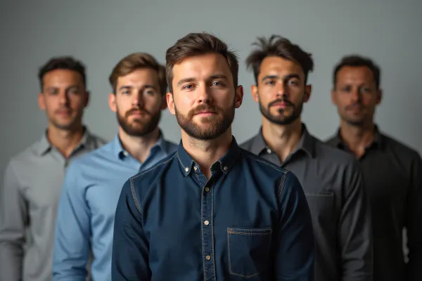 Men's Studio Portrait With Soft Lighting Effects