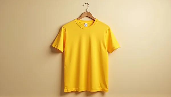Men’s Yellow Crew-Neck T-Shirt on Hanger