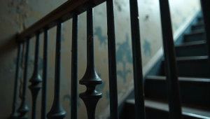 Metal Railings Close-Up In Black And White Lighting