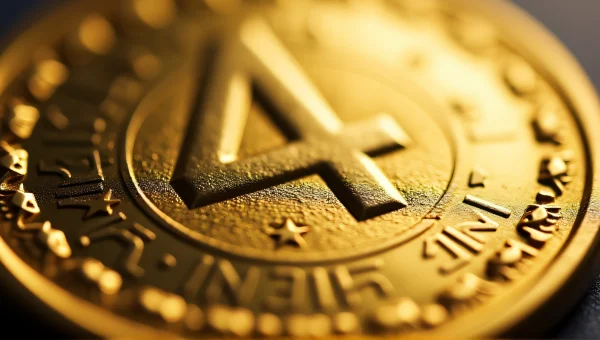 Metal Token With Engraved Number 4 Close-Up