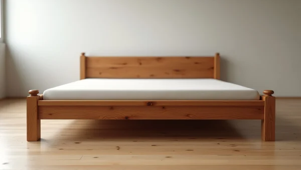 Minimalist Brown Wooden Bed Frame In Bedroom