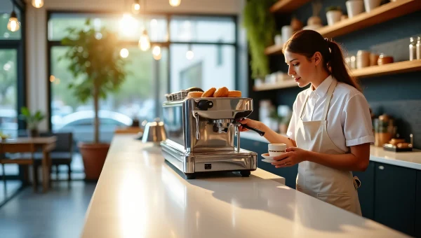 Minimalist Coffee Shop Interior With Latte Art