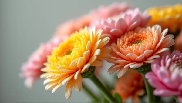 Mixed Flower Cluster Close-Up With Soft Lighting