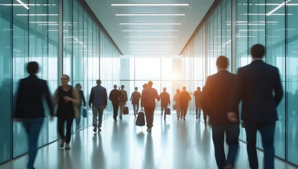 Modern Building Interior With People Walking