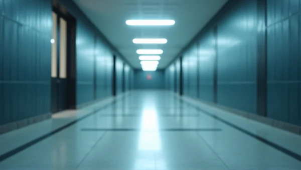 Modern Empty Corridor With Fluorescent Lighting