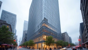 Modern High-Rise Building Street View Perspective
