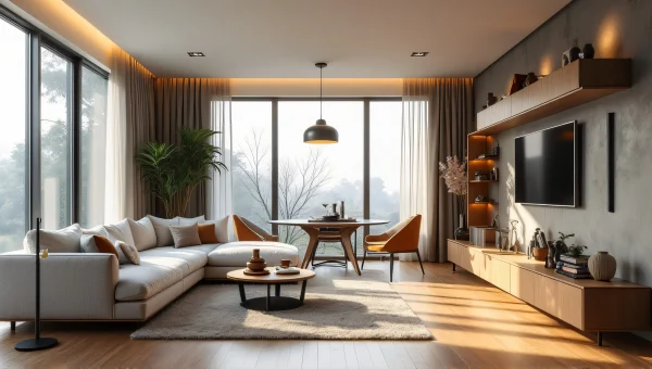 Modern Home Interior Design Open-Plan Living Area