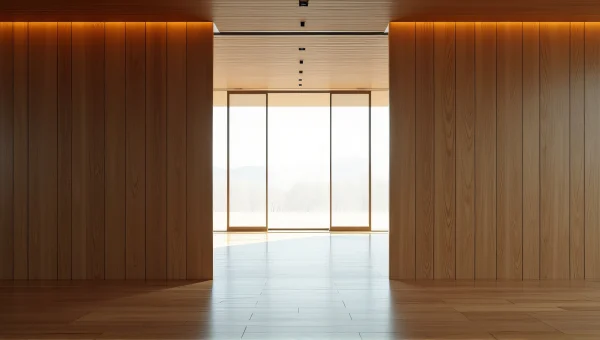 Modern Room Entrance With Glass Panels