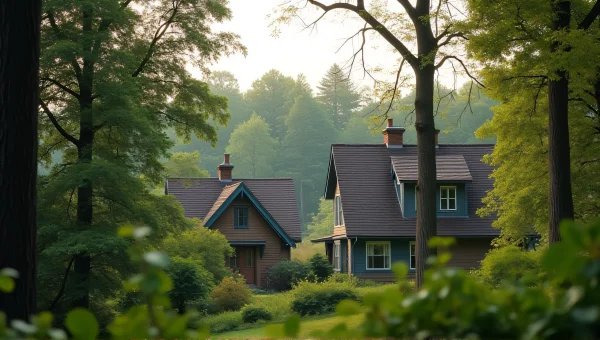 Modest Houses Near Tall Deciduous Trees