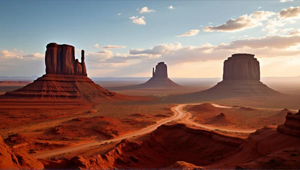 Monument Valley Wide-Angle Golden Hour Landscape