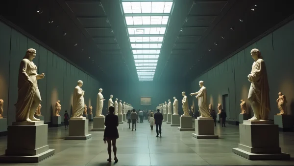 Museum Hall Statues with Natural Light