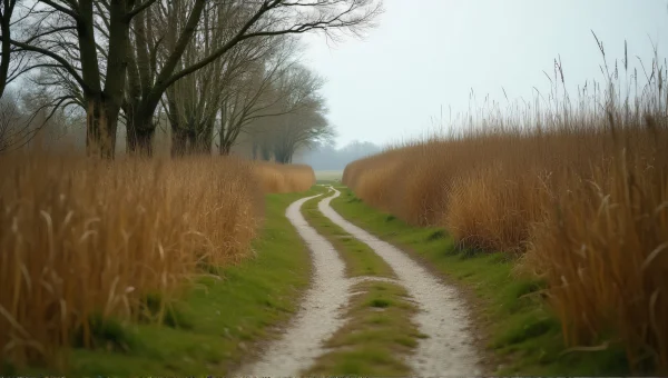 Narrow Path Through Tall Grass And Trees