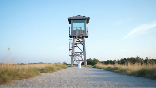 Observation Tower Against Blue Sky Landscape