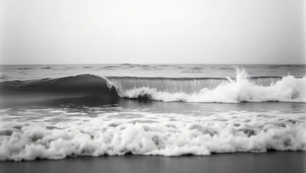 Ocean Waves Crashing Shore Black And White Photo
