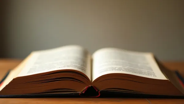 Open Book On Wooden Table With Warm Light