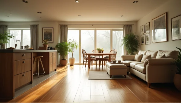 Open-Plan Living Room Kitchen Morning Light