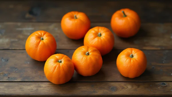 Orange Fruits Still Life on Wooden Table