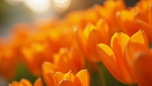 Orange Petaled Flowers Close-Up With Soft Bokeh