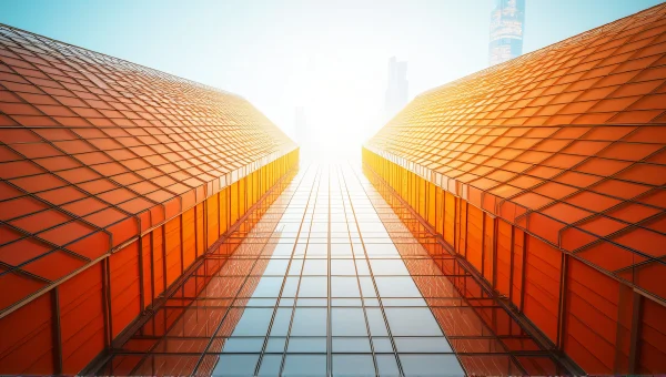 Orange And White Glass Building In City Skyline