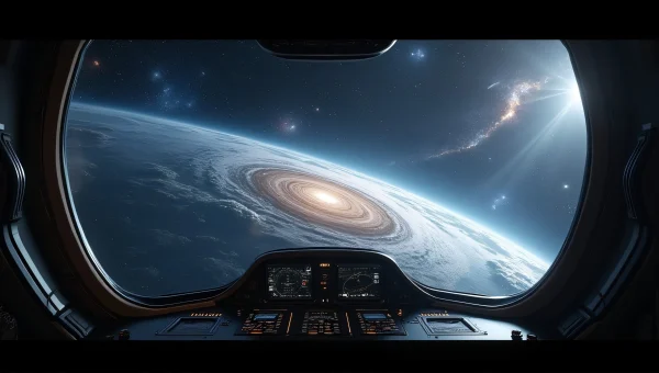 Outer Space View From Spacecraft Window Panoramic