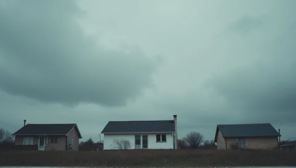 Overcast Grey Sky Above Modest Houses