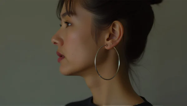 Oversized Hoop Earrings Portrait in Soft Light