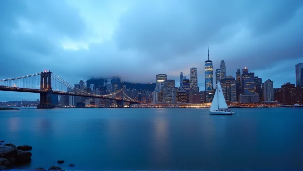 Panoramic Waterfront Cityscape at Dusk