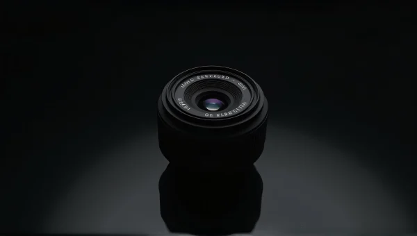 Pentagon-Shaped Black Camera Lens on Reflective Surface