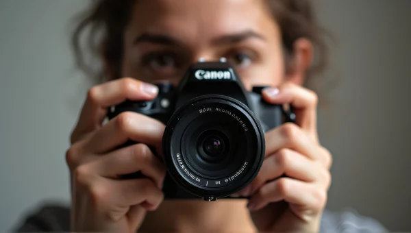 Person Holding DSLR Camera Portrait with Backlight