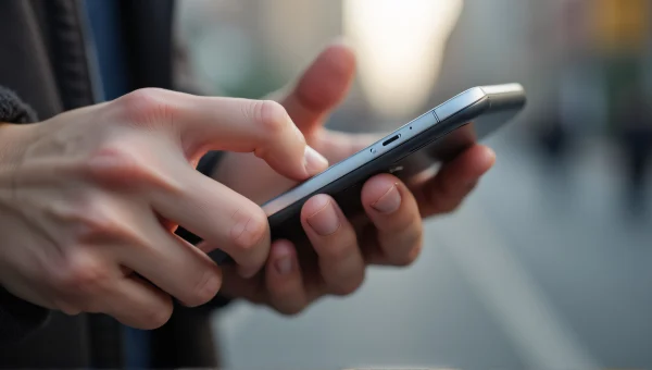 Person Holding Smartphone With Thumb Over Screen