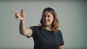 Person Pointing Gesture Communication Concept