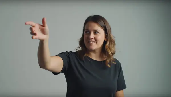 Person Pointing Gesture Communication Concept