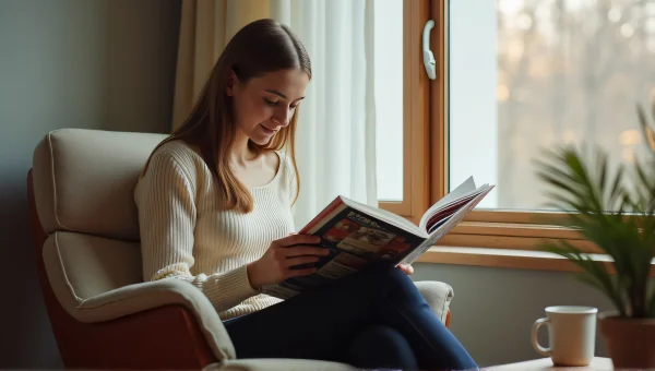 Person Reading Magazine By Window In Armchair