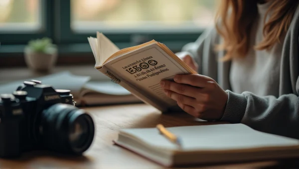Person Reading Spanish image Guide Close-Up