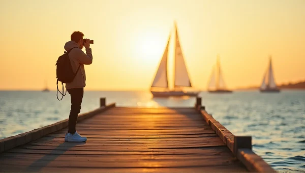 Person Taking image on Wooden Pier at Sunset