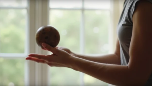 Person Throwing Decorative Brown Object In Motion