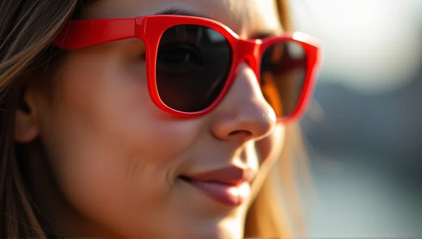 Person Wearing Red Sunglasses Urban Portrait