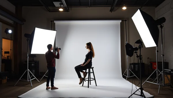 photographer Studio Interior With Model And Props