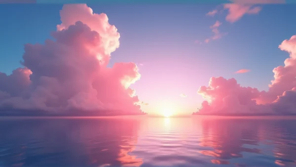 Pink Clouds Over Cobalt Sky at Sunset