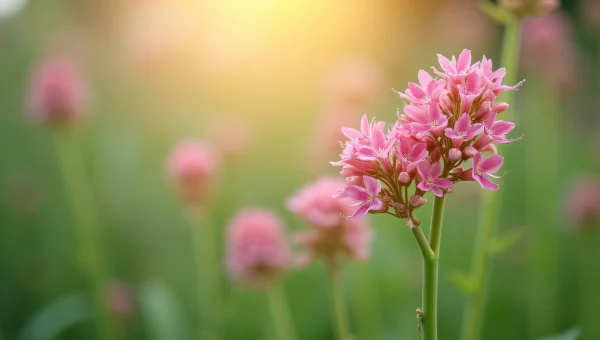 Pink Flowers Cluster Close-Up Natural Light