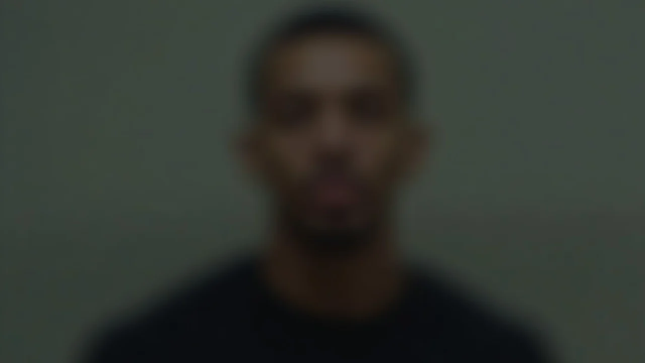 Subject in a black shirt with clear facial focus and blurred background.