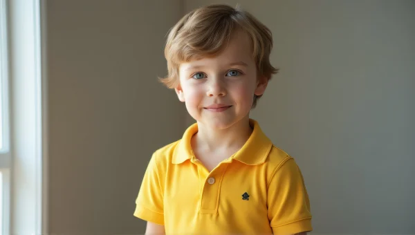 Portrait of Boy in Yellow Polo Shirt