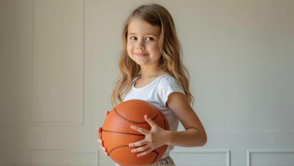 Portrait Of Girl Holding Ball In Natural Light