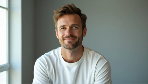 Portrait of Man in White Collared Shirt, Soft Light
