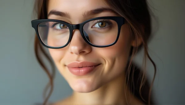 Portrait of Woman in Black Eyeglasses, Soft Lighting